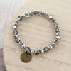 Gray Crystal & Cross Stretch Bracelet
