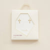 Cross Gold Dip Stud Earrings