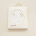 Cross Gold Dip Stud Earrings