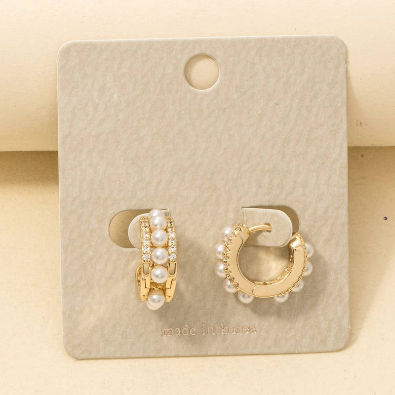 Pearl Row Hoops