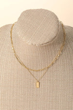 Rectangle Pendant Layered Necklace