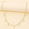 Oval Glass Beads Station Chain Necklace