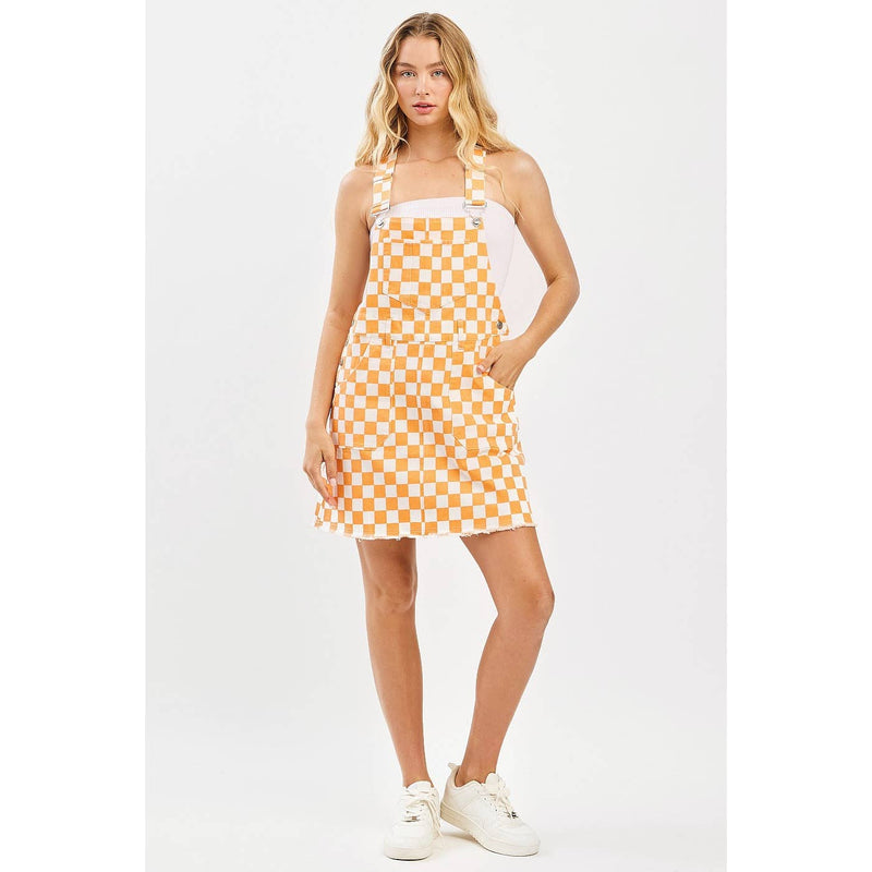Game Day Checkered Overall Dress