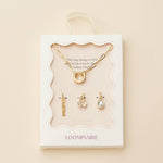 Mama Gold Dipped 18k Teardrop and Flower Charm Necklace