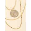 Pearl Charm Layered Chains Necklace