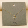 Pave Cross And Fish Charms Chain Necklace