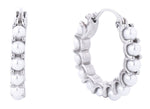 Pearl Pin Catch Hoop Earrings