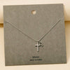 Pave Cross And Fish Charms Chain Necklace